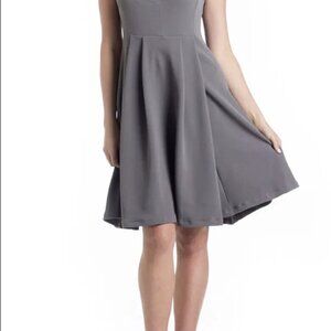 Lilac fit and flare gray maternity dress, size M